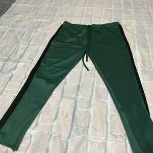 Rebel‎ Minds Mens Athletic Track Pants Green Black Stripe Size 3XL